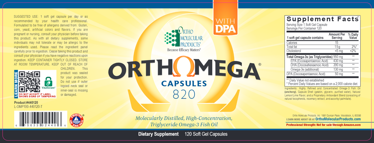 Orthomega 820 Capsules 120 gels